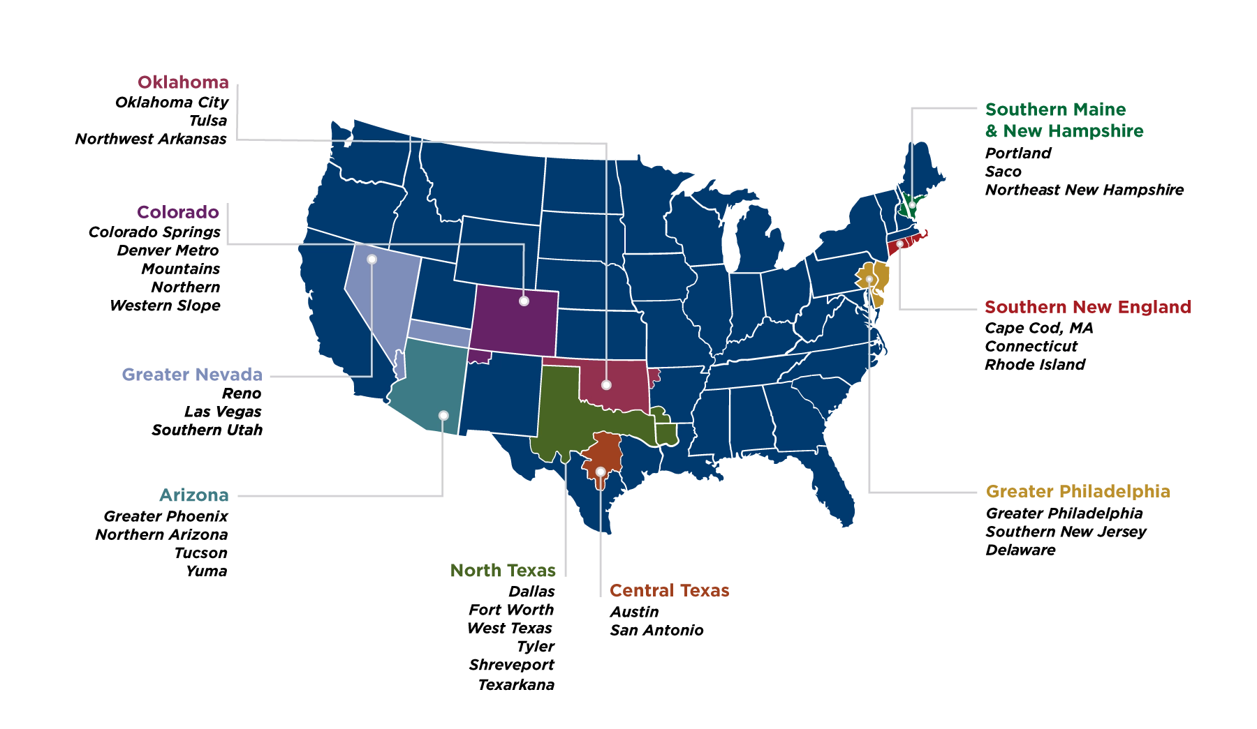 Map of service area